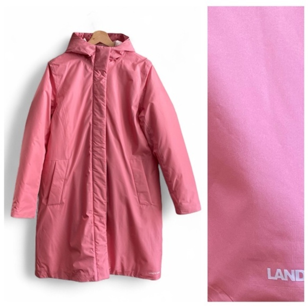 Lands’ End Pink Insulated Hooded Long Parka Coat 10